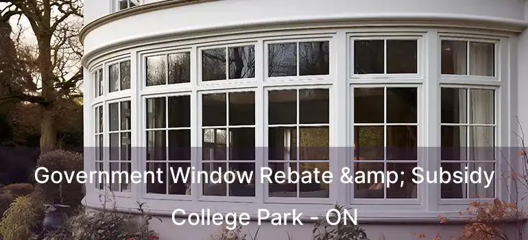  Government Window Rebate & Subsidy College Park - ON