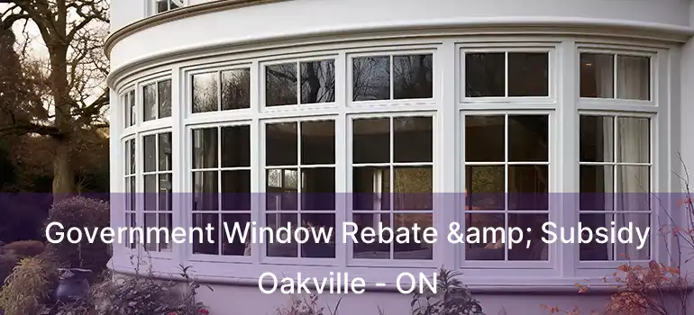  Government Window Rebate & Subsidy Oakville - ON