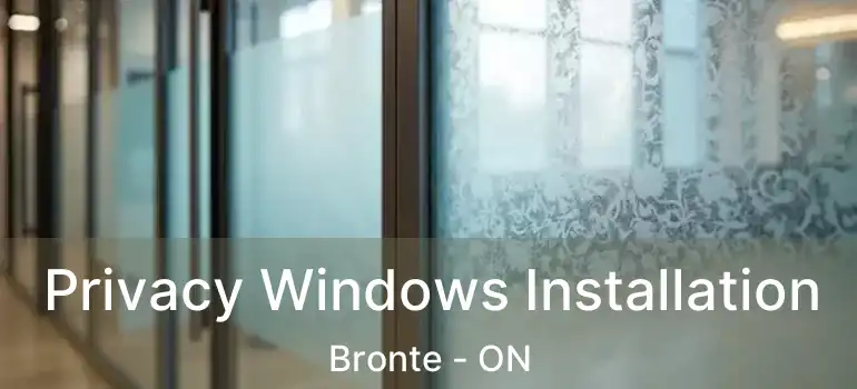  Privacy Windows Installation Bronte - ON