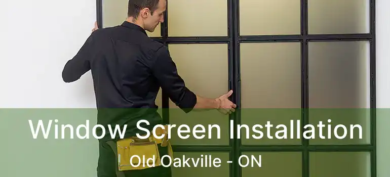  Window Screen Installation Old Oakville - ON